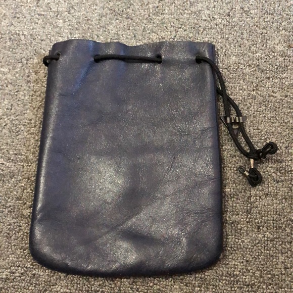 Vuarnet leather pouch vintage retro navy black silver - Picture 5 of 8